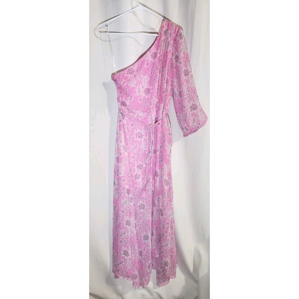 Taylor Pink Floral One Shoulder Midi Dress Women's XS/S Whimsy Boho Fairy